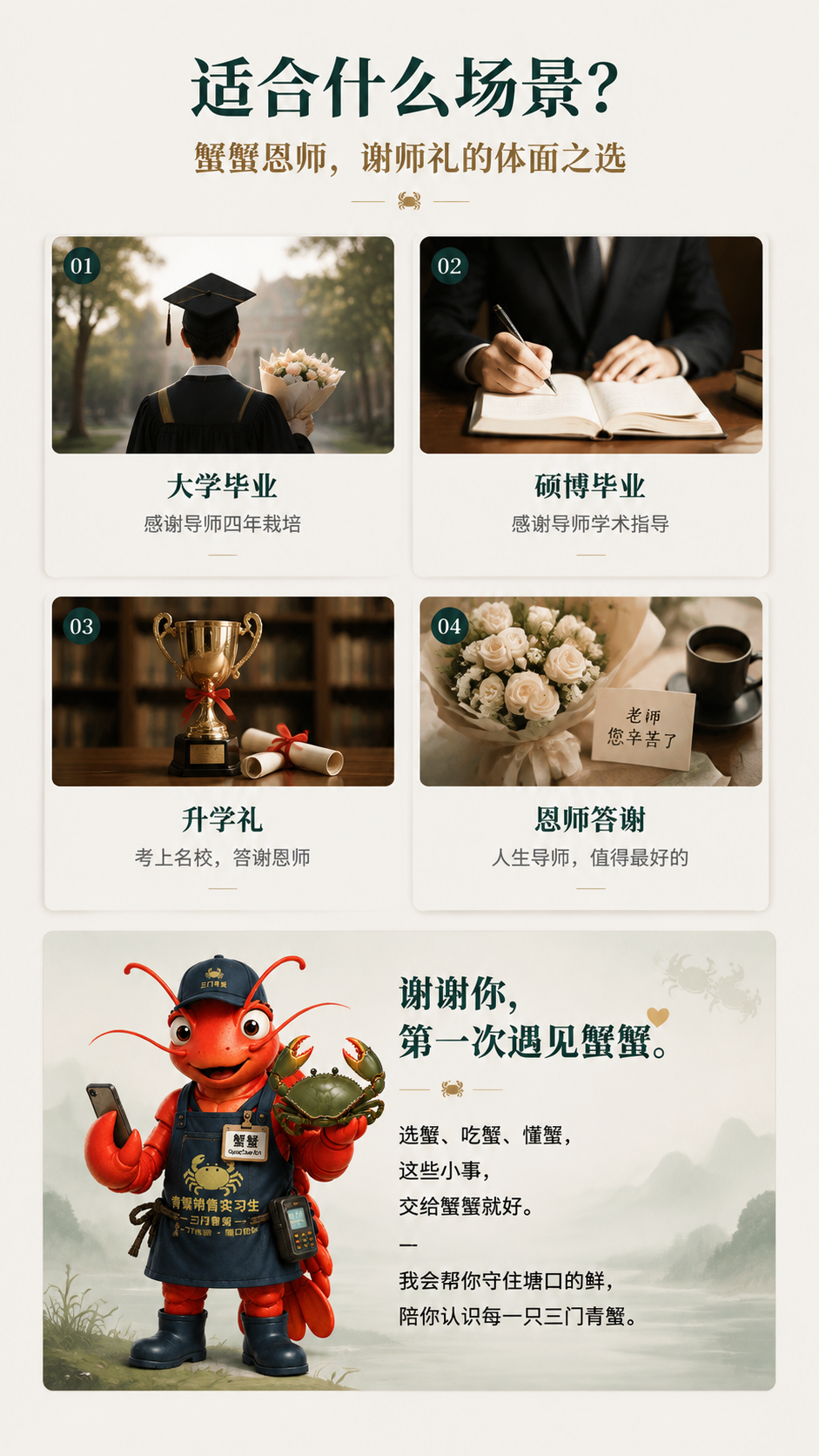 蟹蟹恩师 - 适合什么场景